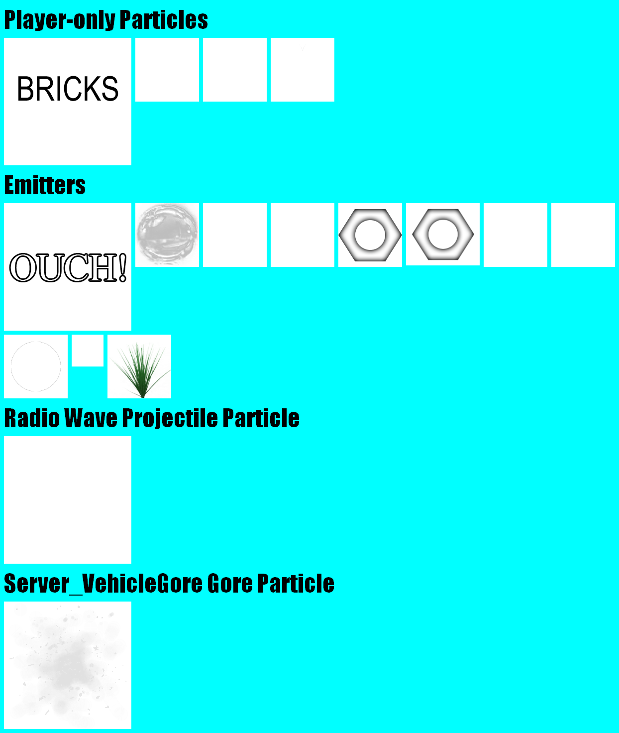 Brick Emitters and Particles