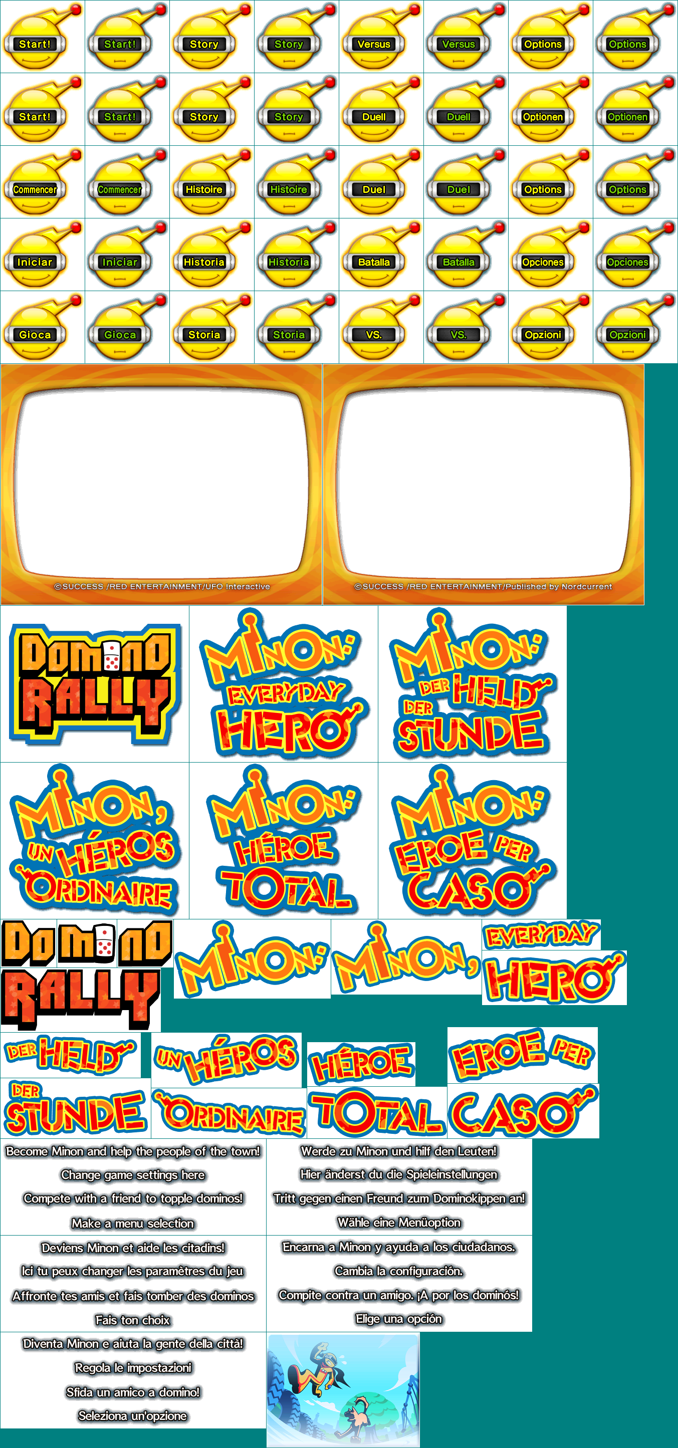 Domino Rally / Minon: Everyday Hero - Title Screen & Main Menu