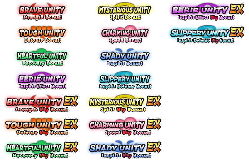 Yo-kai Watch 3 - Unity Bonuses