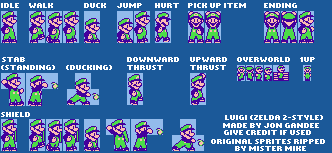 Mario Customs - Luigi (Zelda 2-Style)