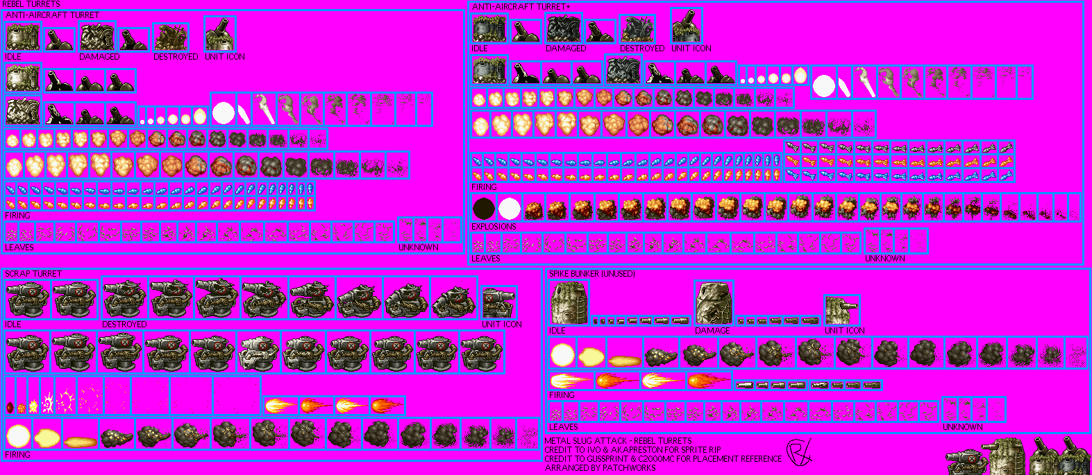 Metal Slug Attack - Rebel Turrets