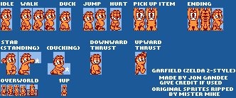 Garfield Customs - Garfield (Zelda 2-Style)