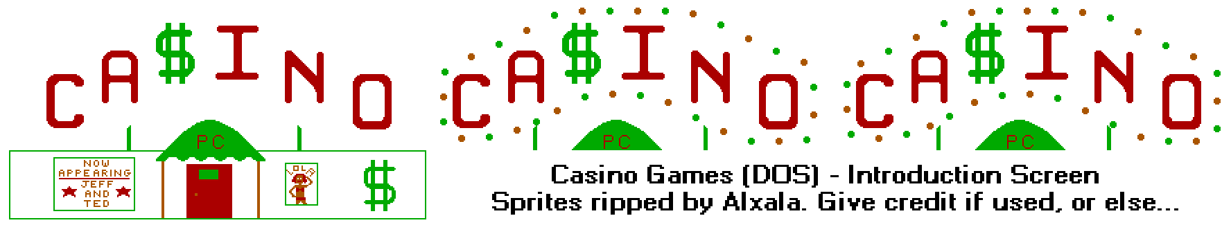 Casino Games (DOS) - Introduction Screen