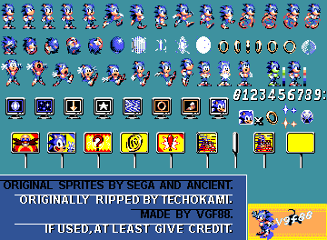 Custom / Edited - Sonic the Hedgehog Customs - Sonic (Game Gear, Revamped)  - The Spriters Resource