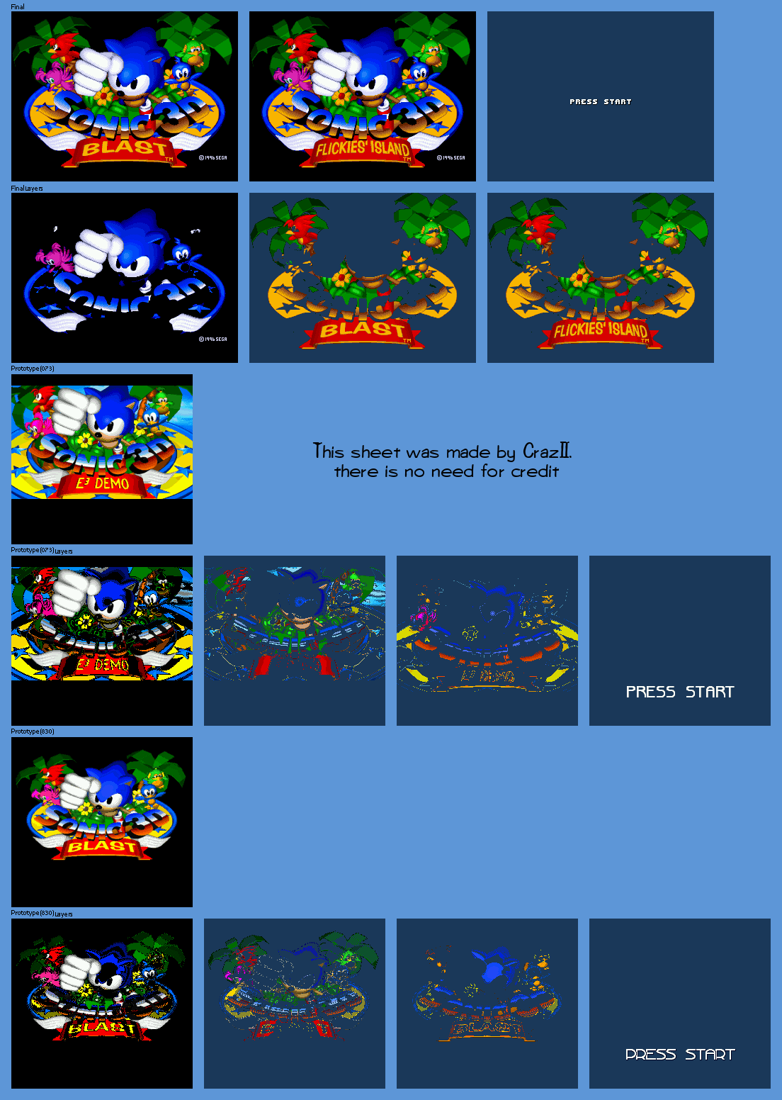 Sonic 3D Blast / Flickies' Island - Title Screen