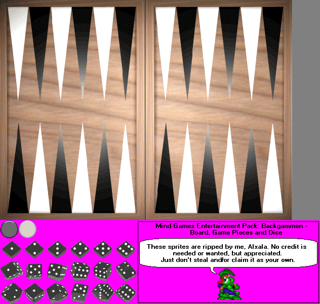 Mind Games Entertainment Pack: Backgammon - Board, Game Pieces and Dice