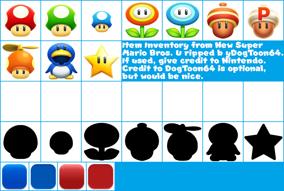 luisteraar Caius toespraak Wii U - New Super Mario Bros. U / New Super Luigi U - Item Inventory - The  Spriters Resource