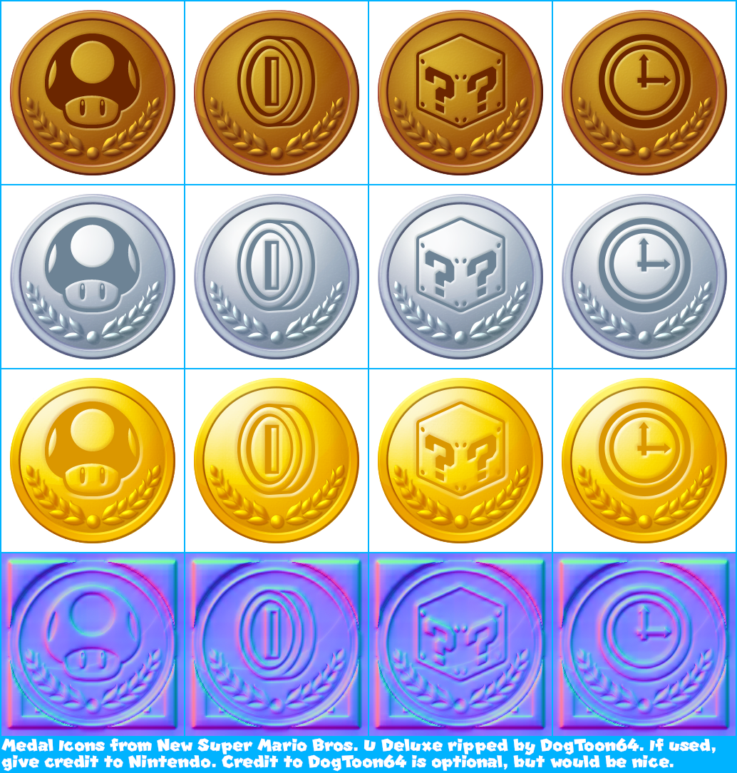New Super Mario Bros. U Deluxe - Medal Icons