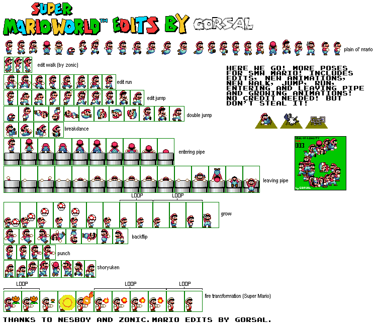 custom super mario world sprites