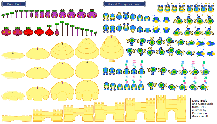 Mario Customs - Cataquack & Dune Bud (Mario & Luigi: Superstar Saga-Style)