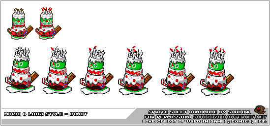 Super Mario RPG Customs - Bundt and Raspberry (Mario & Luigi: Superstar Saga-Style)