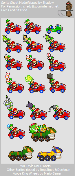 Mario Customs - Red Fire & Koopa King (Mario & Luigi: Superstar Saga-Style)