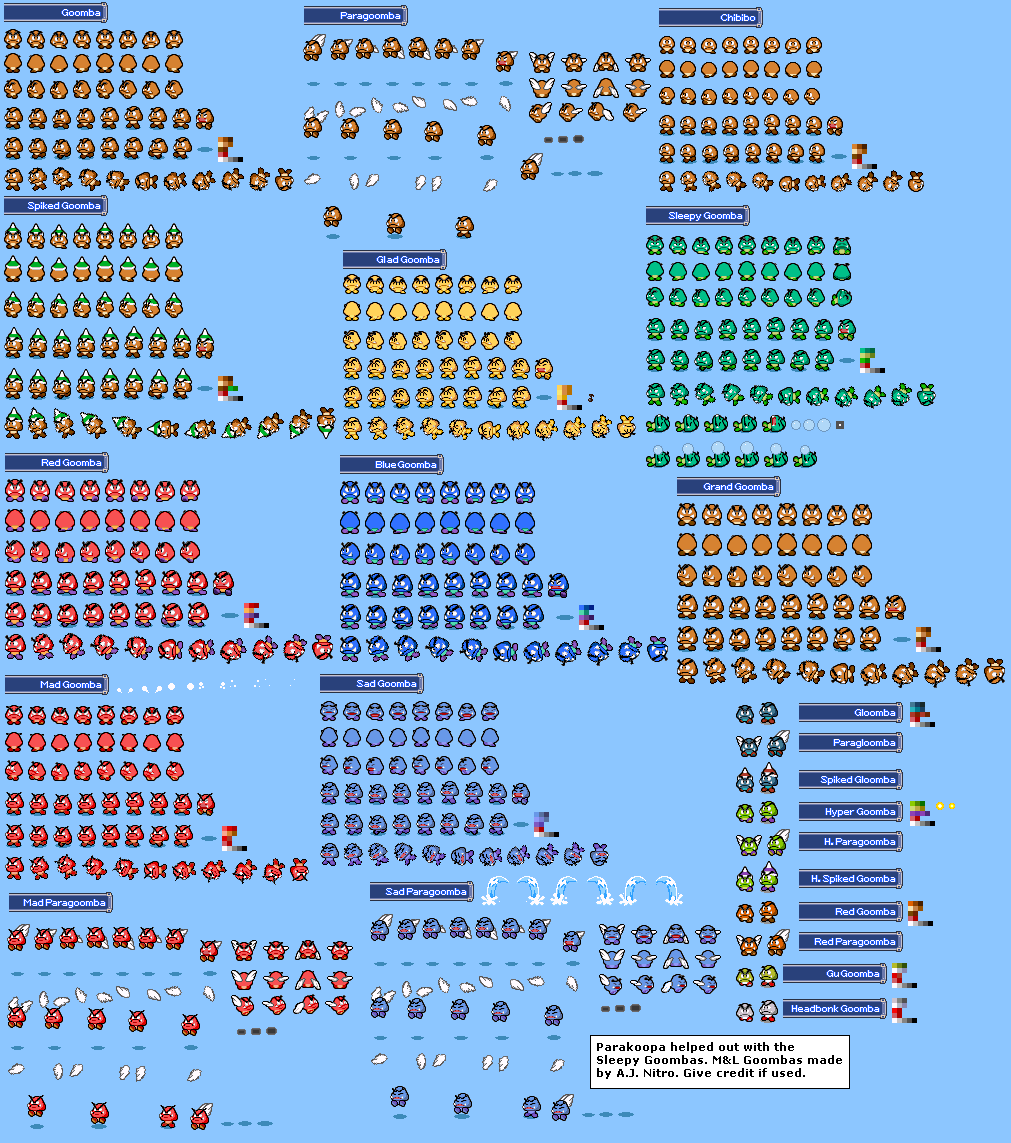 Mario Customs - Goomba (Mario & Luigi: Superstar Saga-Style)