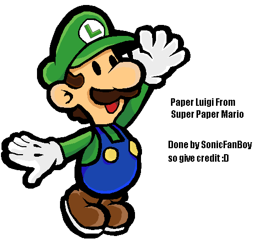 Paper Mario Customs - Paper Luigi (Pixel Art)