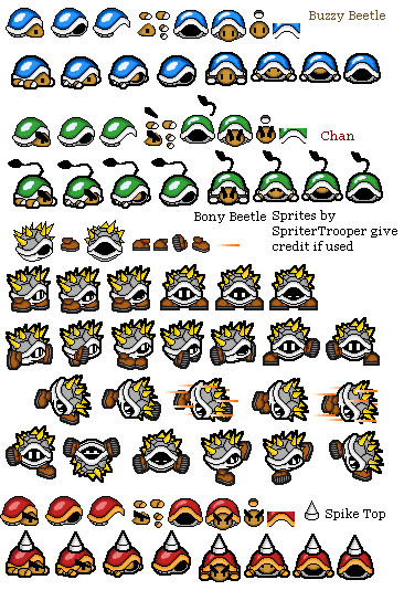 Beetle Enemies (Paper Mario N64-Style)