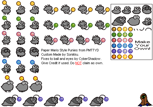 Custom / Edited - Paper Mario Customs - Puni - The Spriters Resource