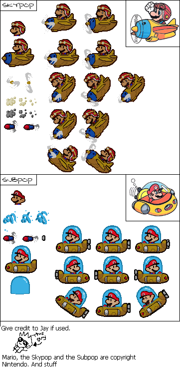 Mario Customs - Sky Pop & Marine Pop (Paper Mario N64-Style)