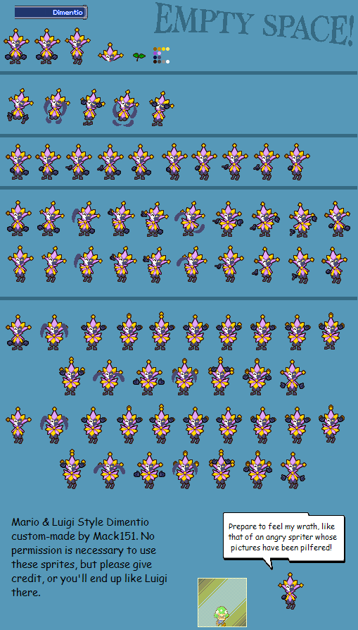 Dimentio Custom Sprite Sheet