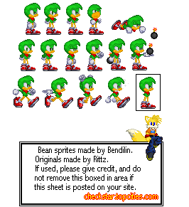 Custom / Edited - Sonic the Hedgehog Customs - Bean - The Spriters Resource