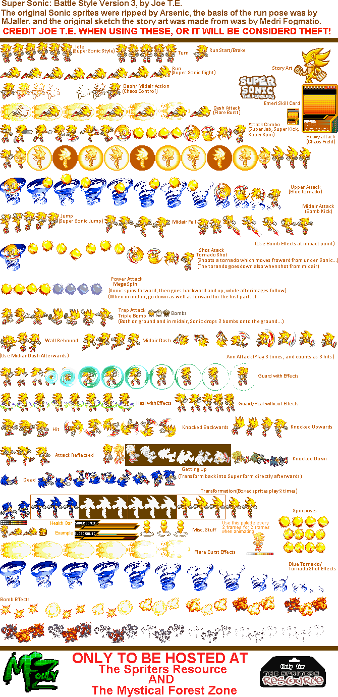 Custom edited sonic series super sonic the spriters resource