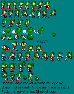 Sonic the Hedgehog Customs - Bean (Sonic Pocket Adventure-Style)