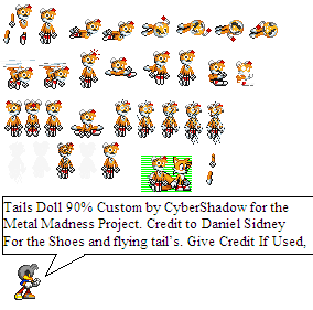Custom / Edited - Sonic the Hedgehog Customs - Tails Doll (Sonic 2 / Sonic  CD-Style) - The Spriters Resource