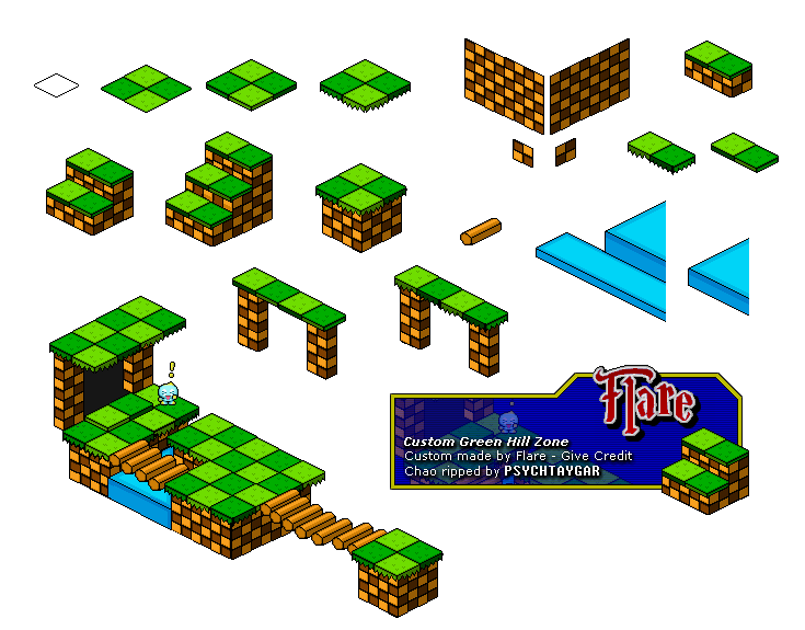 Custom / Edited - Sonic the Hedgehog Customs - Green Hill Zone Chunks  (Prototypes, Sonic Mania-Style) - The Spriters Resource