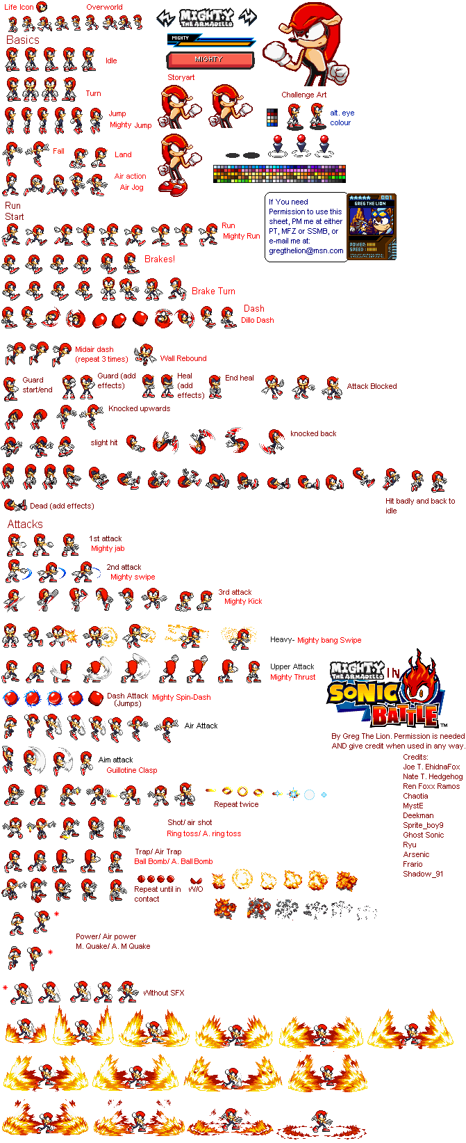 The Spriters Resource - Full Sheet View - Sonic the Hedgehog Customs -  Mighty (Sonic 3-Style)