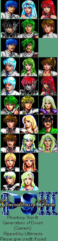 Phantasy Star 3: Generations of Doom - Mugshots