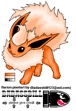 Pokémon Generation 1 Customs - #136 Flareon (Pixel Art)
