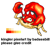 Pokémon Generation 1 Customs - #099 Kingler (Pixel Art)