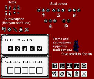 Castlevania Legends - Items and Subweapons