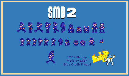 Waluigi (Super Mario Bros. 2 NES-Style)