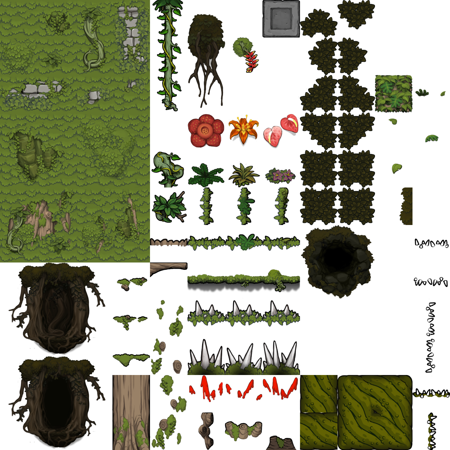 Spelunky 2 - Jungle Tiles