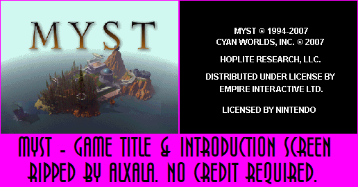 Myst - Game Title and Introduction Screen