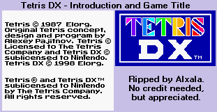 Tetris DX - Introduction & Game Title