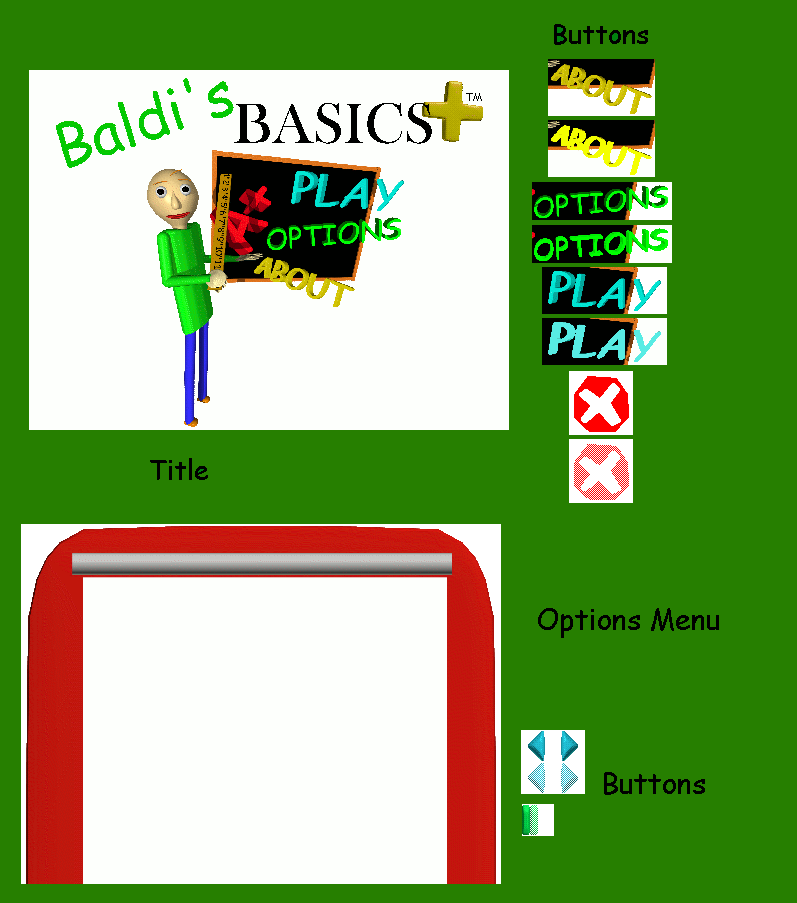 Baldi's Basics Plus - Title Screen and Options