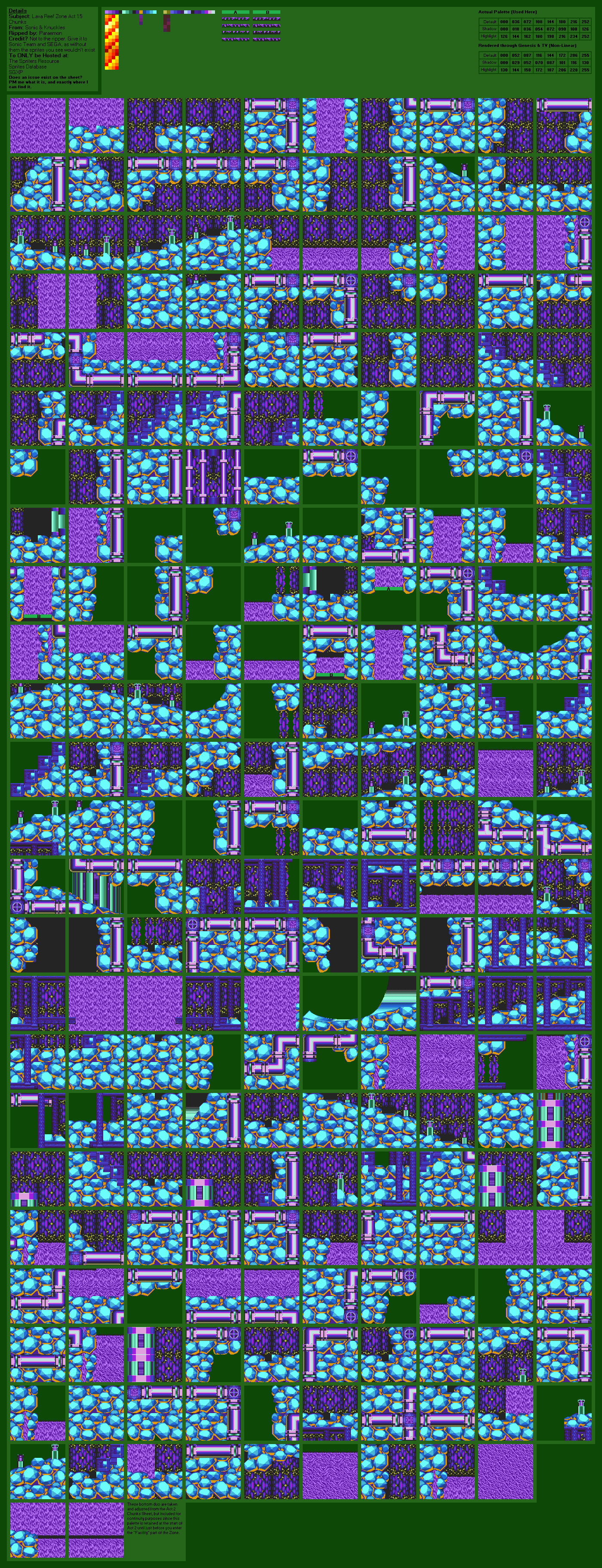 Lava Reef Zone Act 1 Chunks (Act 1.5 Palette)