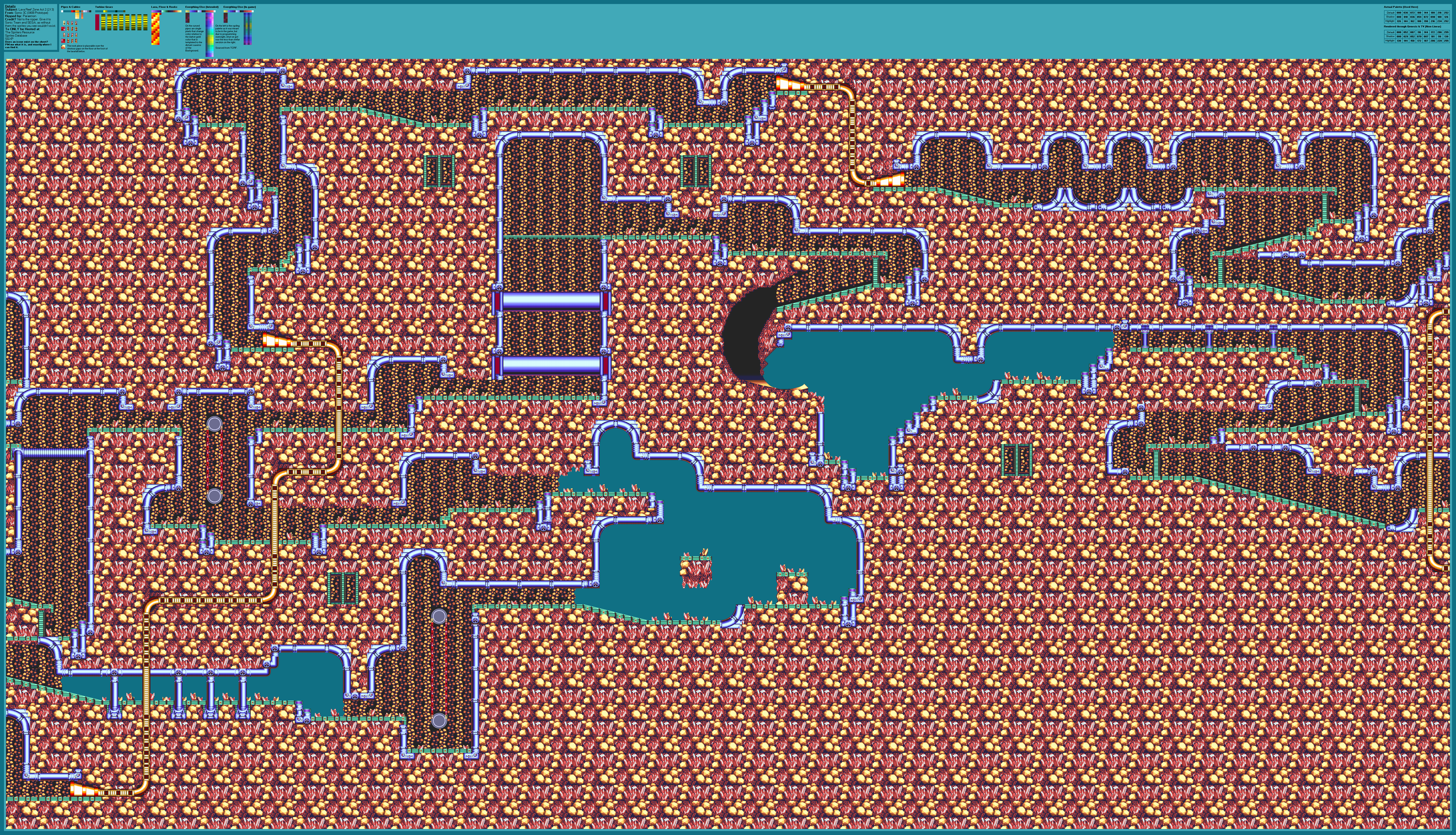 Sonic & Knuckles - Lava Reef Zone Act 2 (Prototype Palette, 2/3)