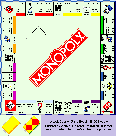 Monopoly Deluxe - Game Board (MS-DOS Version)