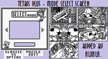 Tetris Plus - Mode Select Screen