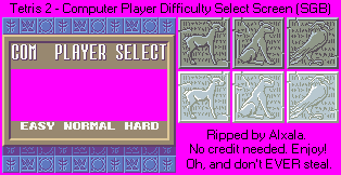 Computer Player Difficulty Select Screen (SGB)