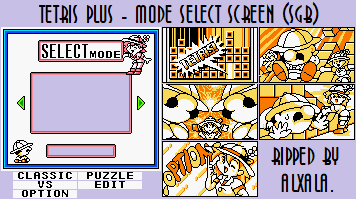 Tetris Plus - Mode Select Screen (SGB)