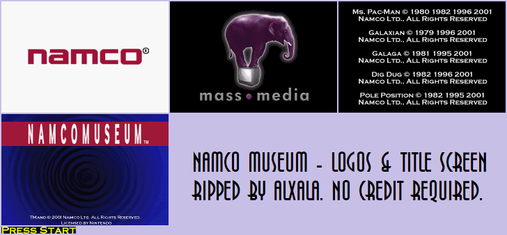 Namco Museum - Logos & Title Screen