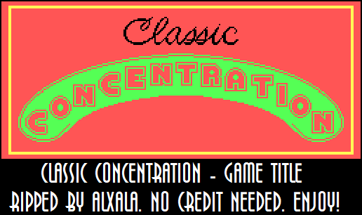 Classic Concentration - Game Title