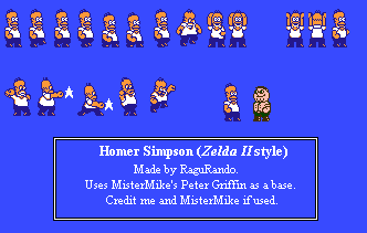 Homer Simpson (Zelda 2-Style)