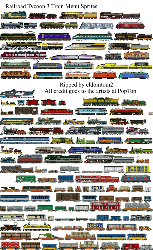 Railroad Tycoon 3 - Train Menu Sprites
