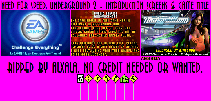 Need for Speed: Underground 2 - Introduction Screens & Game Title