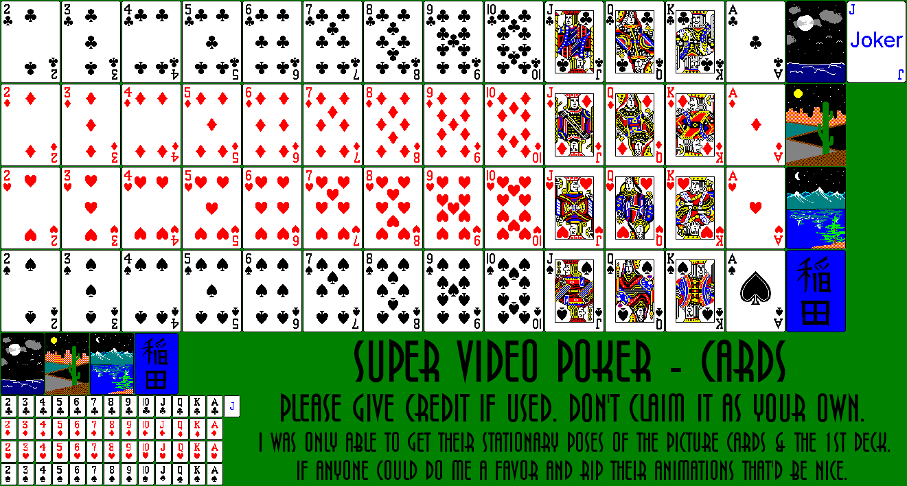 Super Video Poker - Cards