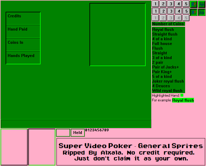 Super Video Poker - General Sprites